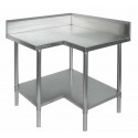 Stainless Steel Corner Bench 900/900 W x 600 D with 150mm Splashback