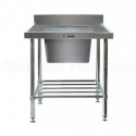 Simply Stainless Sink Bench 600 W x 700 D with Single Centre Bowl and 150mm Splashback