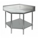 Stainless Corner Bench 900/900 W x 600 D with 100mm Splashback