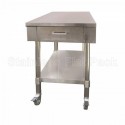 Mobile Stainless Steel Bench 610 W x 775 D With 1 Drawer