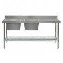 Double Left Stainless Sink 1800 W x 600 D with 150mm Splashback