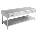 Stainless Steel Bench With 4 Drawers 1800 W x 600 D
