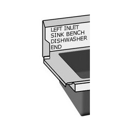 Left Inlet Single Sink Dishwasher Bench 1500mm