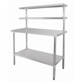 Stainless Steel Bench with Overshelves
