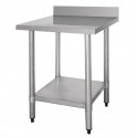 Stainless Steel Table 600 W x 600 D with 60mm Splashback