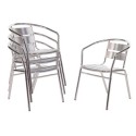 4 x Cafe Chairs Aluminium Stackable