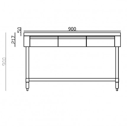 Stainless Steel Bench with 2 Drawers