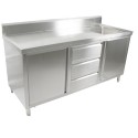 Single Sink Cabinet 1800 W x 600 D with Right Bowl and 150mm Splashback