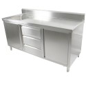 Single Sink Cabinet 2100 W x 700 D with Left Bowl and 150mm Splashback