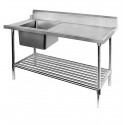 Right Side Dishwasher Sink Bench Left Inlet 1500 W x 700 D with 150mm Splashback