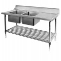 Right Side Dishwasher Sink Bench Left Inlet 2400 W x 700 D with 150mm Splashback