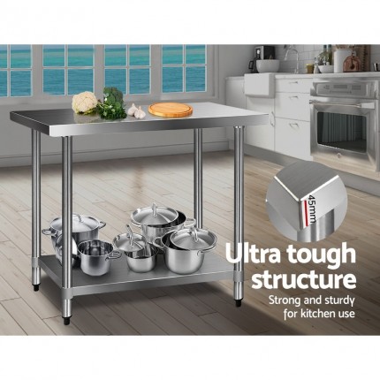 304 Stainless Steel Kitchen Bench 1219 W x 610 D