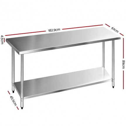 430 Stainless Steel Kitchen Bench 1829 W x 610 D