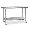 Stainless Steel Kitchen Bench with Wheels 1524 W x 610 D