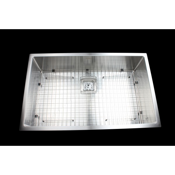 810x505mm Handmade 1.5mm Stainless Steel Undermount / Topmount Kitchen Sink with Square Waste main image 0