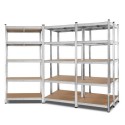 5 x Heavy Duty Steel Storage Racking 900 W x 400 D x 1800 H - Silver