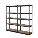 2 x  Heavy Duty Steel Storage Racking 700 W x 300 D x 1500 H - Matte Black