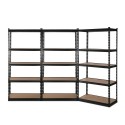 3 x Heavy Duty Steel Storage Racking 900 W x 400 D x 1800 H - Matte Black