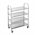 4 Tier Stainless Steel Trolley Cart Small 950 W x 500 D x 1220 H