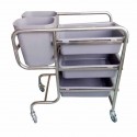3 Tier Trolley Cart Five Round Buckets Kitchen Trolley 810 W x 430 D x 870 H