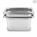 2 x Gastronorm GN Pan 1/1 GN Pan 200 mm Deep Stainless Steel Tray
