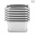 6 x Gastronorm GN Pan 1/1 GN Pan 200 mm Deep Stainless Steel Tray