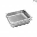 2 x Gastronorm GN Pan 1/2 GN Pan 60.50 mm Deep Stainless Steel Tray