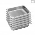 6 x Gastronorm GN Pan 1/2 GN Pan 60.50 mm Deep Stainless Steel Tray