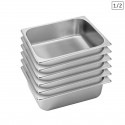 6 x Gastronorm GN Pan 1/2 GN Pan 100 mm Deep Stainless Steel Tray