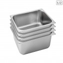 4 x Gastronorm GN Pan 1/2 GN Pan 200 mm Deep Stainless Steel Tray