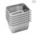 6 x Gastronorm GN Pan 1/2 GN Pan 200 mm Deep Stainless Steel Tray
