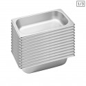 12 x Gastronorm GN Pan 1/3 GN Pan 60.5 mm Deep Stainless Steel Tray