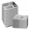 12 x Gastronorm GN Pan 1/2 GN Pan 100 mm Deep Stainless Steel Tray With Lid