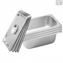 4 x Gastronorm GN Pan 1/3 GN Pan 100 mm Deep Stainless Steel Tray With Lid
