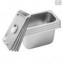4 x Gastronorm GN Pan 1/3 GN Pan 150 mm Deep Stainless Steel Tray With Lid