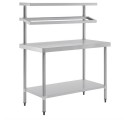 Stainless Steel Table with Gantry Shelf 1800 W x 600 D