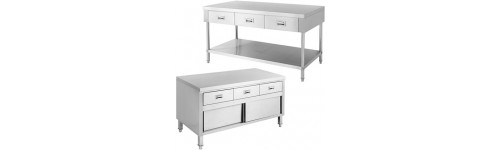 Stainless Steel Benches with Stainless Steel Drawers